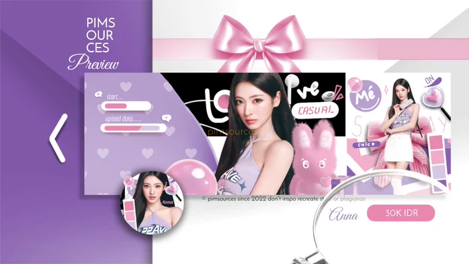 🐇 ANNA
🌸 30K IDR | Retext ava
💜 QRIS 
graphics edited and designed by © pimsources since 2022 don't inspo steal recreate plagiarized or heavy reference are strictly prohibited