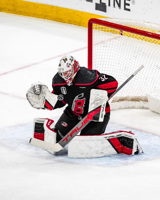 Photo of Brandon Bussi making a save