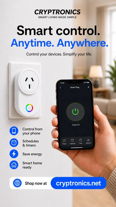 Smart control for everyday devices 🔌📲
Turn lamps, TVs, fans, and more on/off from your phone.
Shop Cryptronics: cryptronics.net