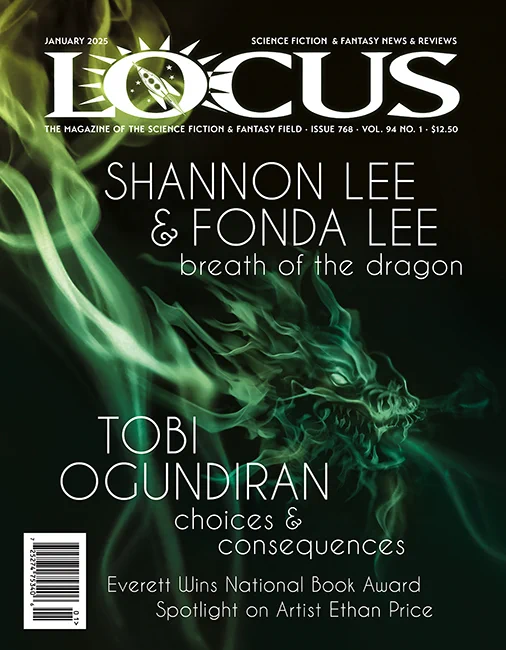 locus magazine cover, green dragon of mist