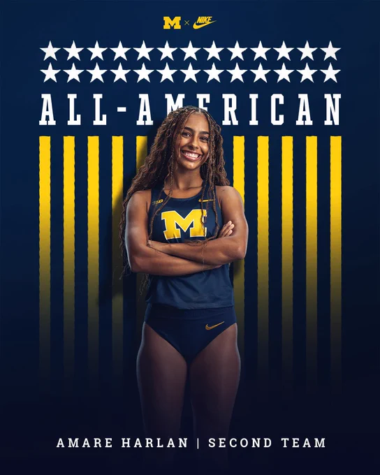 Amare Harlan earns Second Team All-America honors in the long jump at the NCAA Outdoor Championships