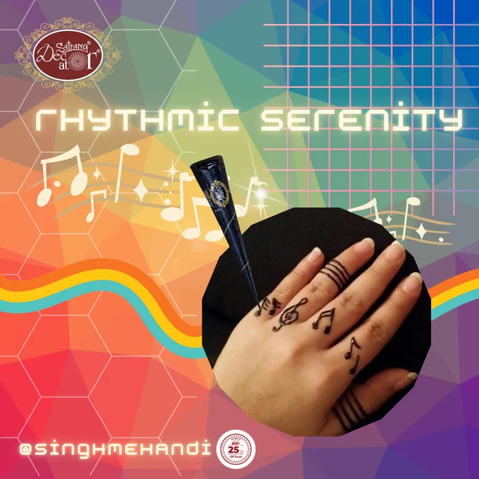 🎵 Rhythmic Serenity 🎵

Just as yoga brings balance to the body and mind, music brings harmony to the soul. This minimalist mehndi design inspired by musical notes celebrates the beautiful connection between rhythm, mindfulness, and self-expression.

Let every note guide your breath, every pattern reflect your creativity, and every moment become a melody of inner peace. 🌿🎶✨

#WorldMusicDay and #InternationalYogaDay remind us that wellness can be found in both movement and music—two timeless arts that nurture the spirit.

#singhsatrangmehandi #bestmehandicone #singh #singhbansuri #satrang #singhdecorative #SinghMehndiCone #MusicAndYoga #DivineHarmony #MindfulMelodies #YogaAndMusic #InnerHarmony #HealingThroughArt #MusicInspiredMehndi #MusicNoteMehndi #MinimalMehndi #SimpleMehndiDesign #StylishMehndiDesign #AestheticMehndi #ModernMehndiDesign #CreativeMehndi #ArtisticMehndi #HennaArt #HennaDesign #MehndiDesign #MehndiInspiration #MehndiLovers #MehandiDesign
