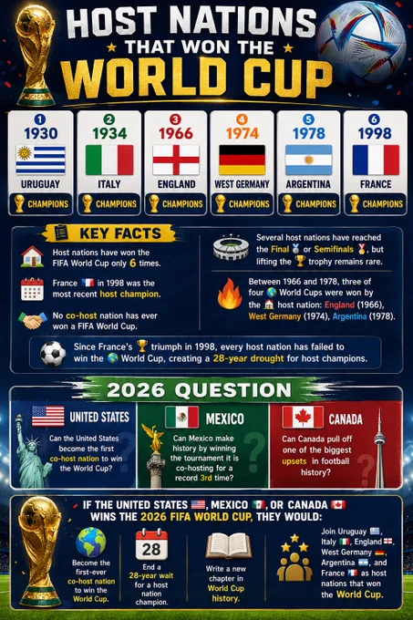 Host Nations That Won the FIFA World Cup