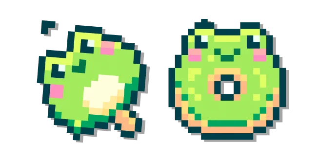 Frog Donut and Frog Ice Cream Pixel Custom Cursor