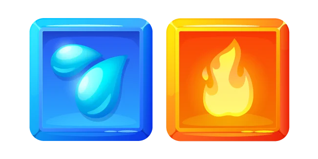 Water and Fire Classical Elements Custom Cursor