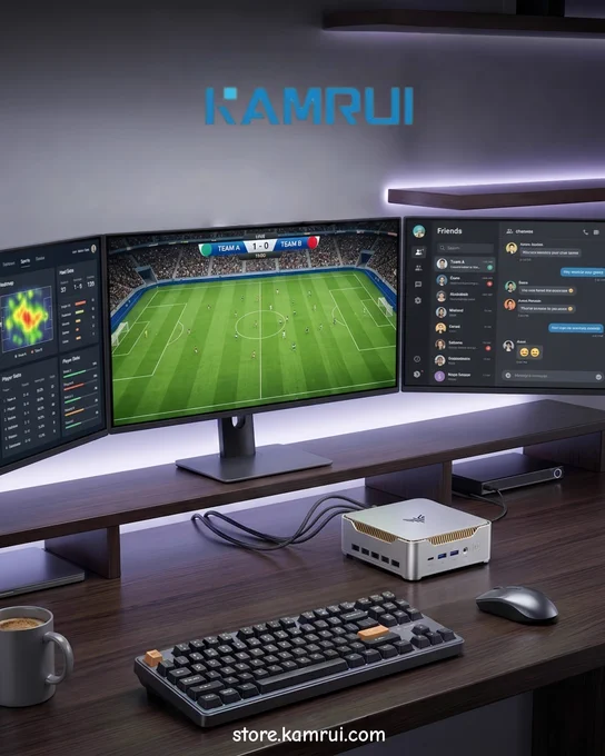 ⚽ One screen for the match.
📊 One for live stats.
💬 One for the group chat.

That's fan mode unlocked. 🔥

KAMRUI H2 Mini PC
💻 Triple-display ready
🚀 HX-series performance

💸 Code: KAMRUIFAN3
🛒  https://nipogi.store/products/nipogi-h2-mini-pc

#WorldCup2026 #KAMRUI #MiniPC #SoccerFans #TechSe

