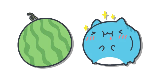 Bugcat Capoo and a Watermelon Cursor