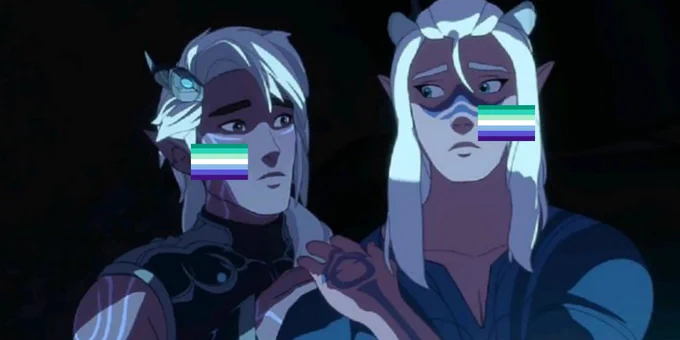 ethari e runnan de tdp com a bandeira gay nas bochechas