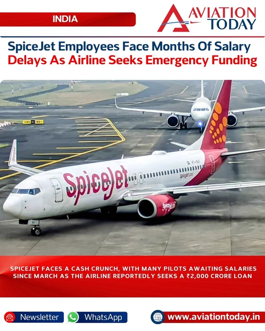 India: SpiceJet is facing a severe cash crunch, with many pilots reportedly awaiting salary payments since March 2026. The airline is seeking emergency funding, including a reported ₹2,000 crore government-backed loan, to improve liquidity and clear dues. 

Once India’s second-largest airline, SpiceJet’s market share has fallen to about 3.4%, while its fleet and flight operations have shrunk significantly. 

Despite financial pressures, salary delays, and lesser default notices, the carrier is adding aircraft and pursuing recovery measures. 

🔗 Article Link in Bio 

Image: @spicejetairlines 

#Spicejetsalarydelays #EmergencyFund #FinancialChallenges #AviationNews #AviationToday