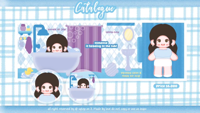 code : B
free retext
layout x only : 16.000
layout wabis only : 17.000
layout x   chibi png (chibi latar kosong): 22.000
bundle layout x   layout wabis : 27.000
bundle layout x   layout wabis   chibi png : 31.000