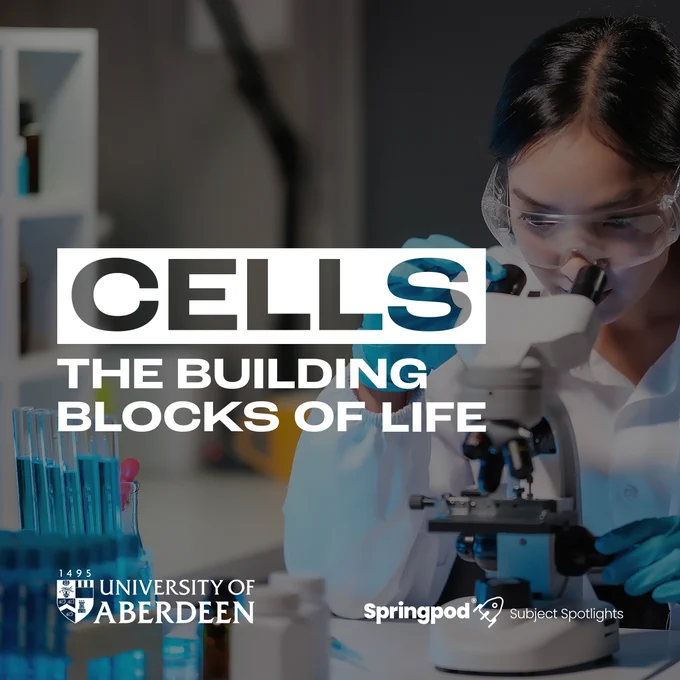 Springpod graphic which says 'Cells - The building blocks of life'