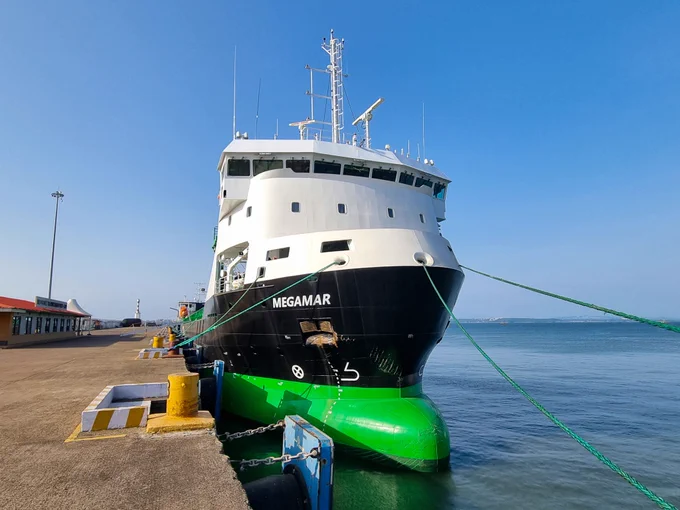 Megamar is the penultimate vessel in AtoB@C's next-generation hybrid fleet. © AtoB@C Shipping

