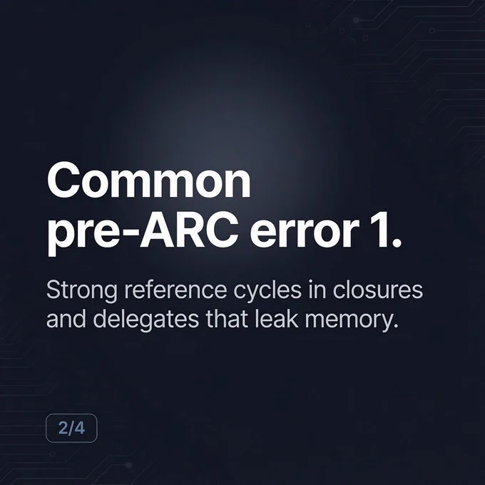 Look for strong reference cycles. They happen when closures or delegates keep objects in memory longer than needed.