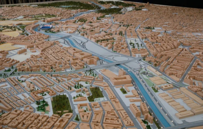 Maqueta de Madrid Río