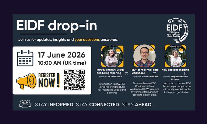 Montage promoting EIDF drop-in session on 17 June, from 10am.