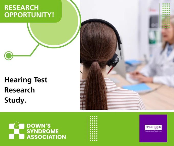 Image on someone getting a hearing test done on our research poster.