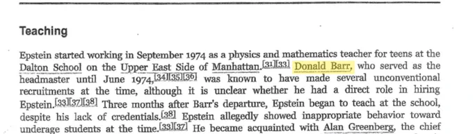 EFTA00266040 p.5 — Epstein started teaching at Dalton in September 1974, three months after Donald Barr's departure as headmaster