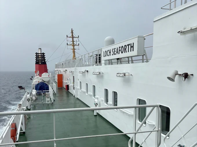 Exterior shot of the MV Loch Seaforth viewing deck.