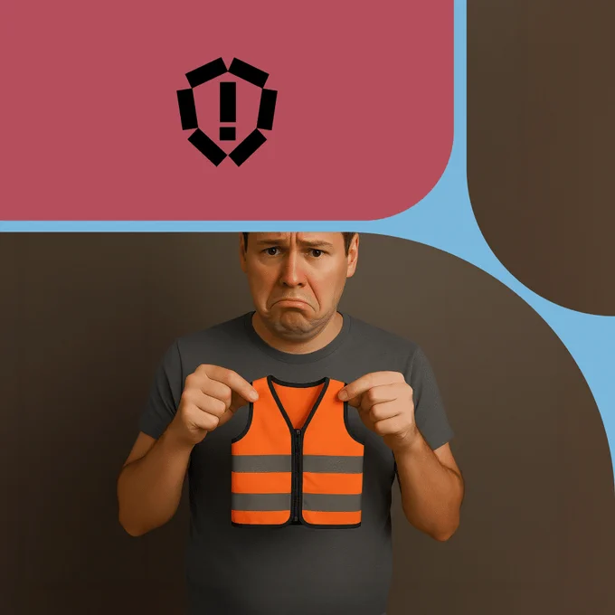 "Person holding a child-sized high-visibility safety vest that is clearly too small to fit, illustrating why a one-size-fits-all Zero Trust approach designed for IT may not work in OT environments."
