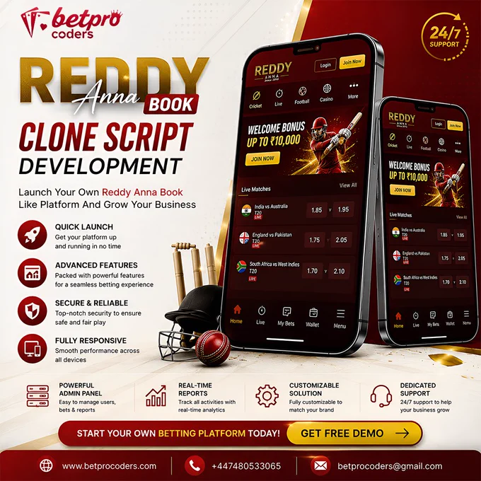 Professional Ready Anna Book Clone Script Development Services featuring a custom sports gaming platform, mobile application, responsive UI, secure architecture, payment gateway integration, and scalable gaming software solution.
