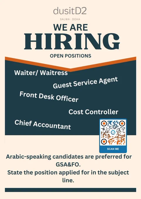 Fresh Hospitality Positions Available Now at Dusit Doha Hotel

Read More & Apply: https://www.inituban.com/2025/06/dusit-doha-hotel-careers-2025-explore.html

Professional growth and rewarding experiences await at Dusit Doha Hotel with current openings across key hotel departments and career paths.

#DusitDoha #HospitalityJobs #FinanceCareers #DohaJobs #JobOpportunities #CareerGrowth #ServiceIndustry #QatarJobs #JobSeekers #HospitalityCareers