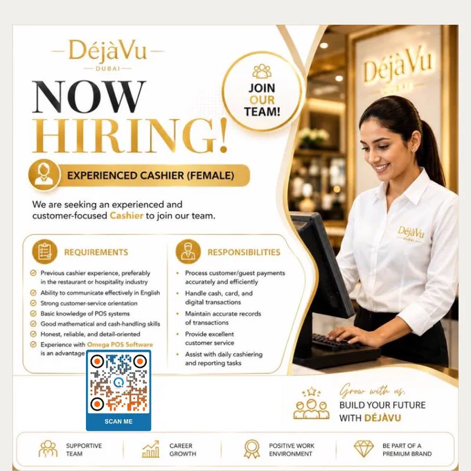 Hiring Now at Dejavu Dubai | Female Cashier Vacancy in Dubai

Read More & Apply: https://www.inituban.com/2025/05/dejavu-dubai-careers-mediterranean.html

Professionals pursuing service excellence may find Dejavu Dubai vacancies ideal for career development and exposure.

#DejavuDubai #DubaiCareers #FemaleCashier #HospitalityJobs #JobOpportunities #CareerGrowth #WomenInWork #DubaiJobs #CashierVacancies #GreatBenefits