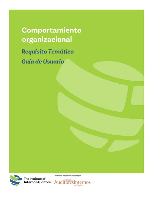 La imagen contiene la portada de la “Guía de usuario del Requisito Temático sobre Comportamiento Organizacional”.
