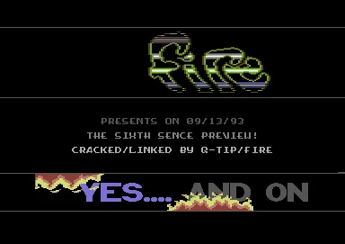 Screenshot of "The Sixth Sense" - Crack: Fire - Published by - on Commodore 64 (1993)