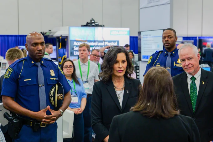 Governor Gretchen Whitmer, Colonel James F. Grady II.