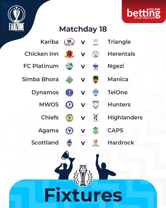 Graphic displaying football matchups for Matchday 18 from various teams. Features logos and a vibrant design.