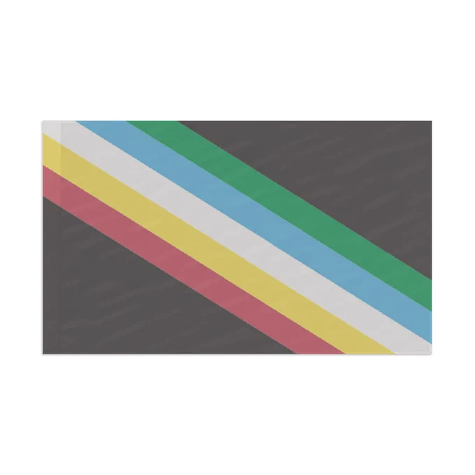 Disability Pride Flag. The Disability Pride Flag has the disability pride flag going diagonally across the front and back of the flag. 