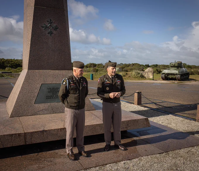 Col. Edwin \u201CEd\u201D Matthaidess, 4th Infantry Division deputy commanding general for support, was promoted to brigadier general on Utah Beach in Normandy, France, June 4.
