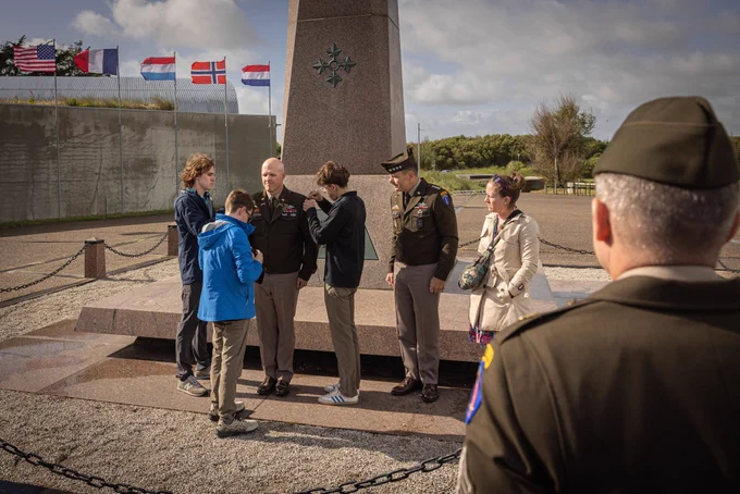 Col. Edwin \u201CEd\u201D Matthaidess, 4th Infantry Division deputy commanding general for support, was promoted to brigadier general on Utah Beach in Normandy, France, June 4.