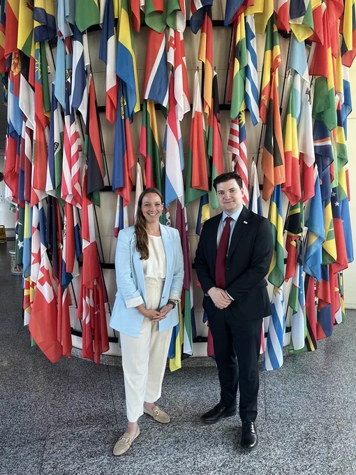 Mariel Horowitz, Director of International Space Situational Awareness (SSA) Engagement in the US Office of Space Commerce and David Sulley, UK Space Agency's Senior Mission Systems Engineer at the 69th Session of the UN Committee on the Peaceful Uses of Outer Space (COPUOS).
