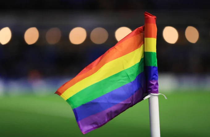 Rainbow corner flag shot close up - © Alamy
