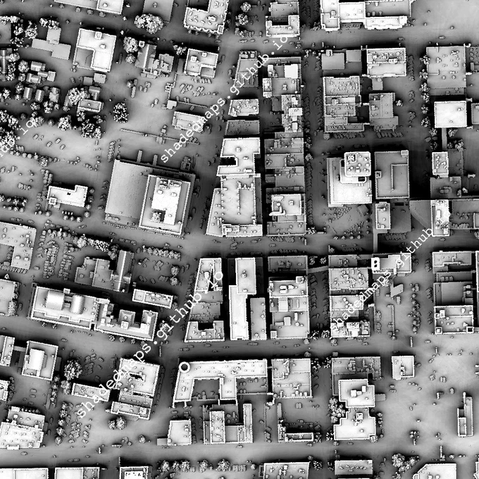 A fragment from the shaded map of Fargo, North Dakota, US.