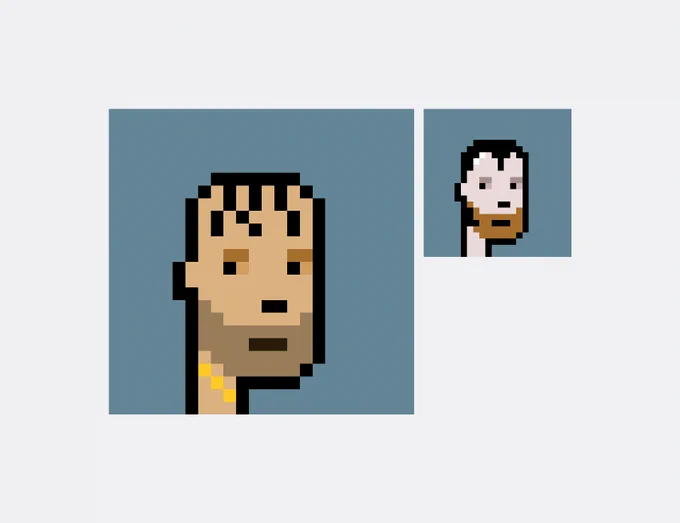 Grid of 0xd267…a345's 2 CryptoPunks, with 1 newly acquired punk enlarged.