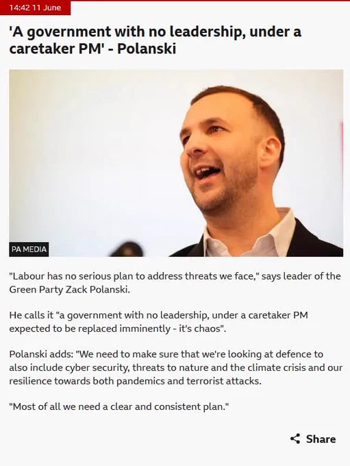 A government with no leadership, under a caretaker PM.