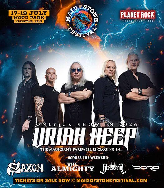 If Uriah Heep is on your bucket list, this is the moment. Their only UK show of 2026 lands at Maid of Stone festival, turning an already huge festival into an unmissable event for rock fans across the country. Some gigs are worth travelling for. This is one of them. 🎸🔥