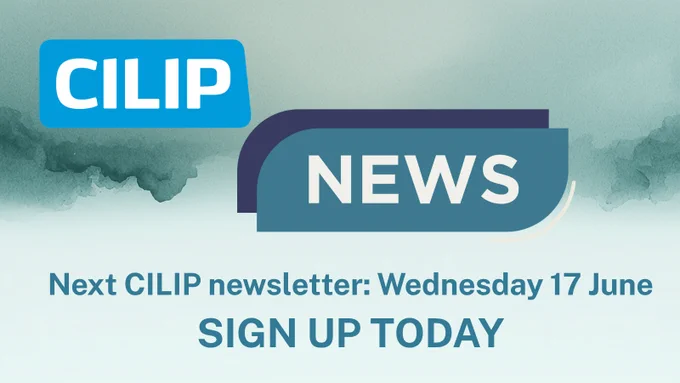 Announcement for the next CILIP newsletter release on Wednesday 17 June with a call to sign up today.
