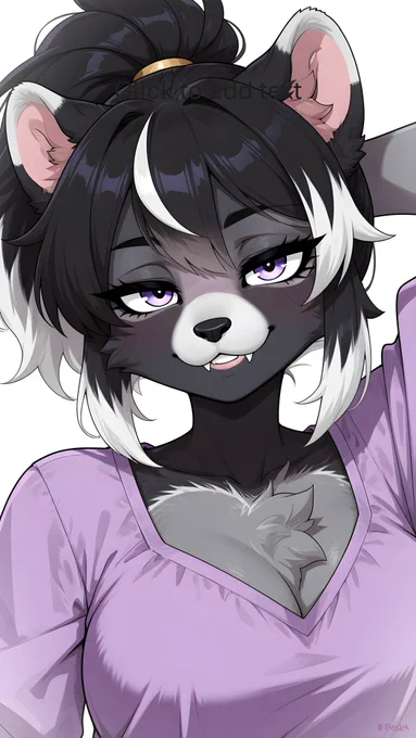 Besky smiling close up.