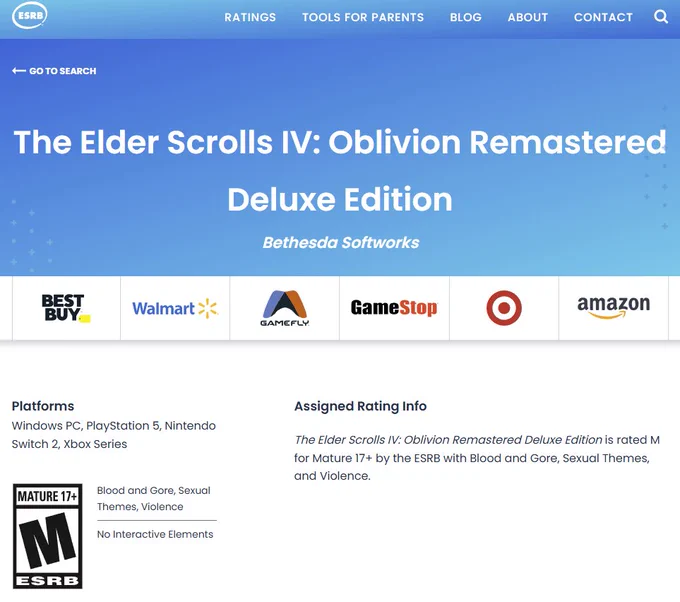 The Elder Scrolls IV: Oblivion Remastered | Cada vez más cerca de Nintendo Switch 2
