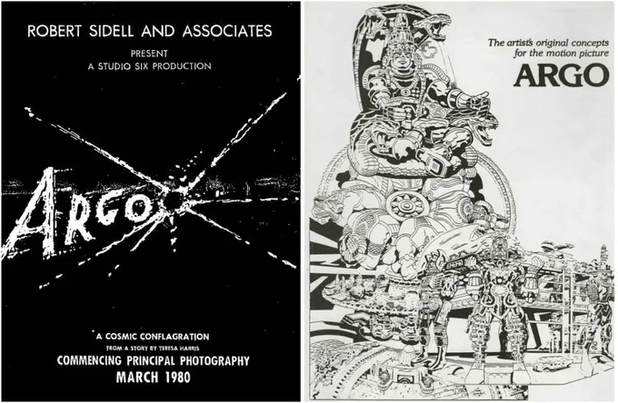 Movie poster for the cover movie Argo (left). Artist concept adapted for the cover movie Argo (right).