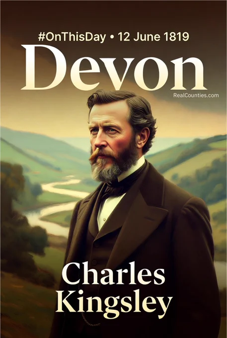 Devon 1819 - Charles Kingsley, author of 'Water Babies' was born - infographic from RealCounties.com