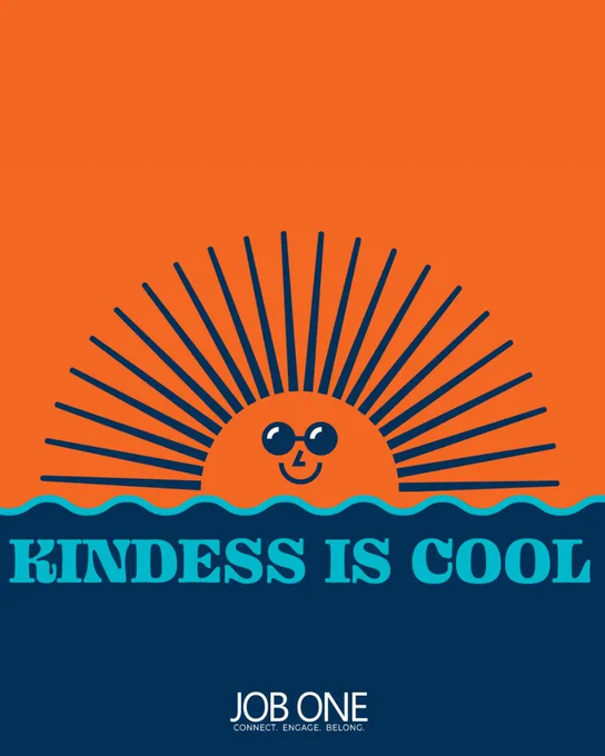 Kindness is cool logo, support thank you post