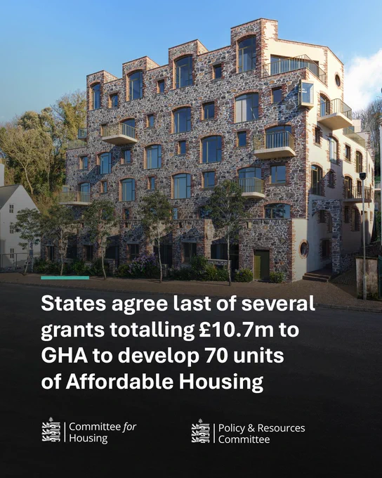 Architect's impression of Court Falaise development
Text on image: States agree last of several grants totalling £10.7 to GHA to develop  70 units of Affordable Housing