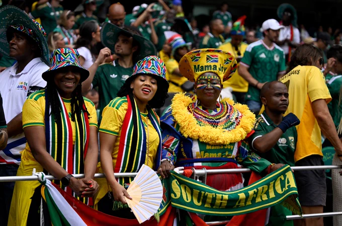 A photo of South Africa fans.