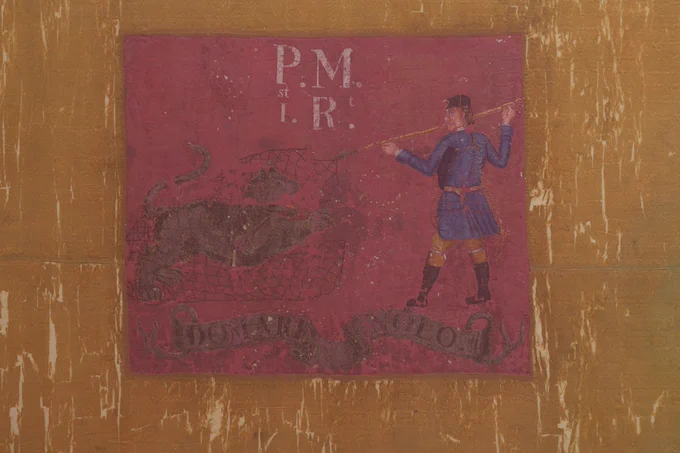 Among the most important of commonwealth-owned relics are the Revolutionary War–era flags that were carried by Pennsylvania regiments during the war. The State Museum is fortunate to have in its collection the 1st Continental Regiment flag, better known as the Thompson Rifle Battalion Flag, or Thompson Flag.