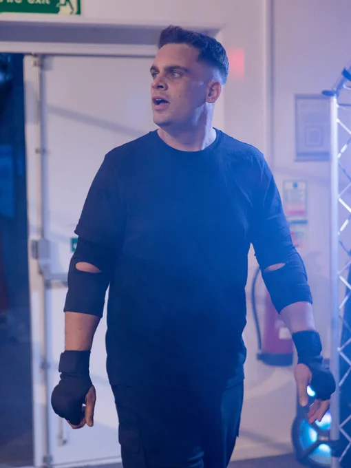 A profile shot of Safe In Our World ambassador, Mod Q, at the Super Effective wrestling event in Bedford, May 2026.