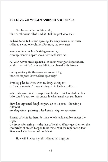 FOR LOVE, WE ATTEMPT ANOTHER ARS POETICA by Vikki C.